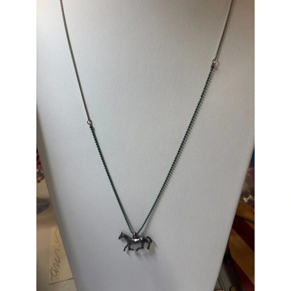 #42. Silver-tone Horse Necklace